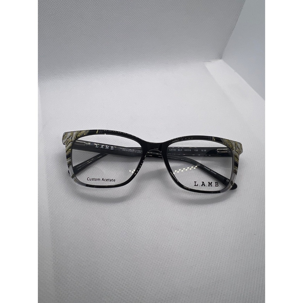 L.A.M.B. LA130 Black Gold Designer‎ Eyeglasses Frames Women's Glasses